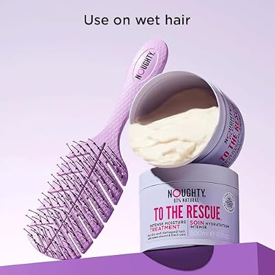 Noughty The Purple One Detangling Brush for Wet and Dry, Smooth and Tangle-Free Hair, Styling and Shower Brush for All Hairtypes, Eco-Friendly and Flexible for Daily Use