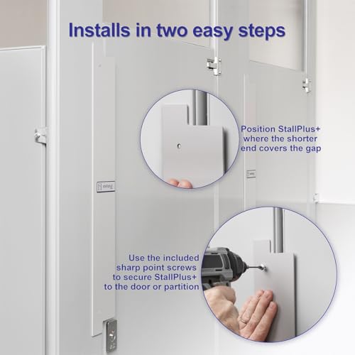 Image of StallPlus Restroom Privacy Gap Guard | Improves Privacy in Restroom Stalls | Eliminates Gaps at Restroom Stall Doors & Corners | 4pack (Gray)