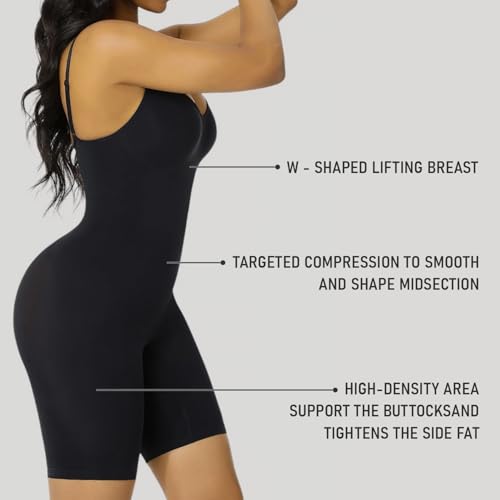 Image of Women's Shapewear Bodysuit - Tummy Control Seamless Waist Sculpting Body Shaper - Thong Body Suit