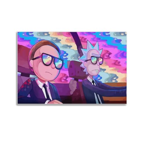 PLOMSYXRTW Póster decorativo de Rick And Morty Art Poster2, lienzo para pared e impresión artística moderna, decoración de dormitorio familiar, pósteres de 20 x 30 pulgadas (50 x 75 cm)