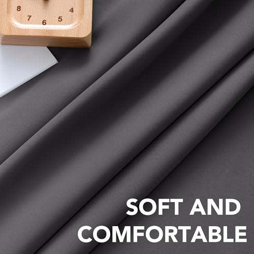 Image of H.VERSAILTEX Blackout Curtains Thermal Insulated Window Treatment Panels Room Darkening Blackout Drapes for Living Room Back Tab /Rod Pocket Bedroom Draperies, 52 x 72 Inch, Charcoal Gray, 2 Panels