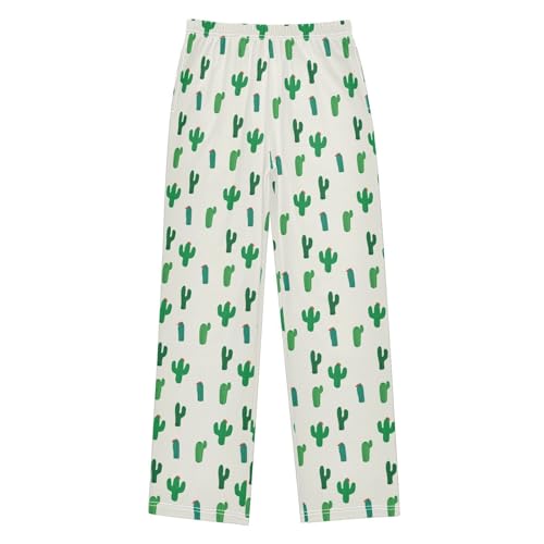 ZZXXB Cacti Boys Long Pants Soft Trousers Elastic Waist Kids Lounge Bottoms with Pockets S-XL