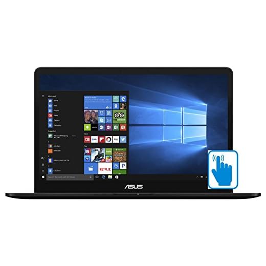 ASUS ZenBook Pro UX550VE-DB71T Premium 15.6 inch FHD Touch Laptop PC (Intel i7-7700HQ Quad Core, 16GB RAM, 1TB SSD, GTX 1050Ti, 15.6" Full HD (1920 x 1080) Touchscreen, Fingerprint, Win 10 Pro)