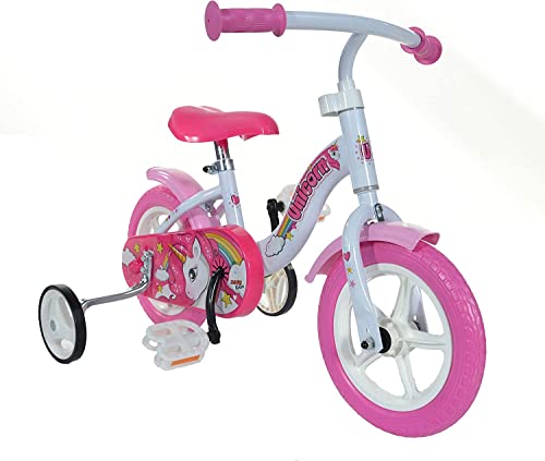 Bicicleta para niña Bicicleta Dino Bikes Unicorn Talla 10' - 12' - 14' - 16' - 20' Casco Unicorn Opcional (Círculo 10 Pulgadas)