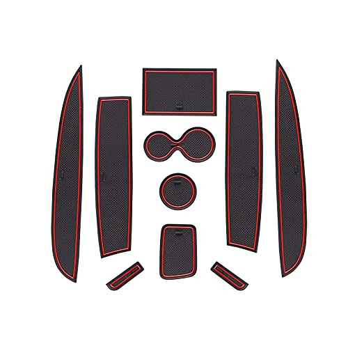 Accessoire Auto Renault Tapis Anti-dérapants COLEYA Pour Renault Clio 4 2013-2019 - Caoutchouc, Rouge - Console, Porte-Gobelets Tapis Clio 3