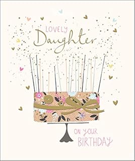 Lovely Daughter Happy Birthday Greeting Card Peach & Prosecco Range Cards