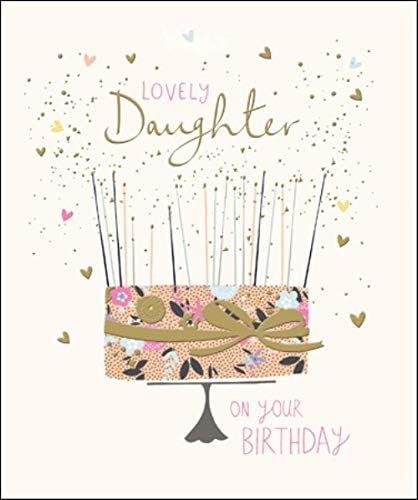 Lovely Daughter Happy Birthday Greeting Card Peach & Prosecco Range Cards