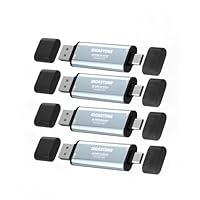 Gigastone Duo Go USB-A+C 1TB (4-Pack) Dual External Portable SSD 1,050MB/s Glossy Surface, Supports Apple 4K 60fps ProRes HDR Video Recording USB3.2 Gen 2 for iPhone 16 PS5 Mac iPad Laptop Android