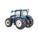 New Holland T6.175 Blue Power Tractor Replica, New Holland Tractor Replica Compatible with 1:32 Scale Farm Animals and Toys, Suitable for Collectors & Children from 3 Years