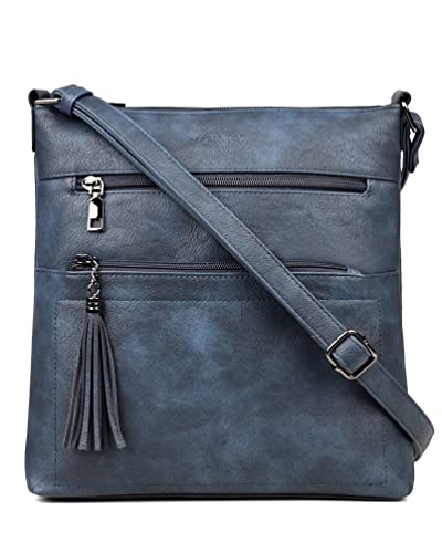 Image of MASINTOR Crossbody Purses for Women, Multi Pocket Casual Crossbody Bag, Adjustable Strap Shoulder Bag with Tassel