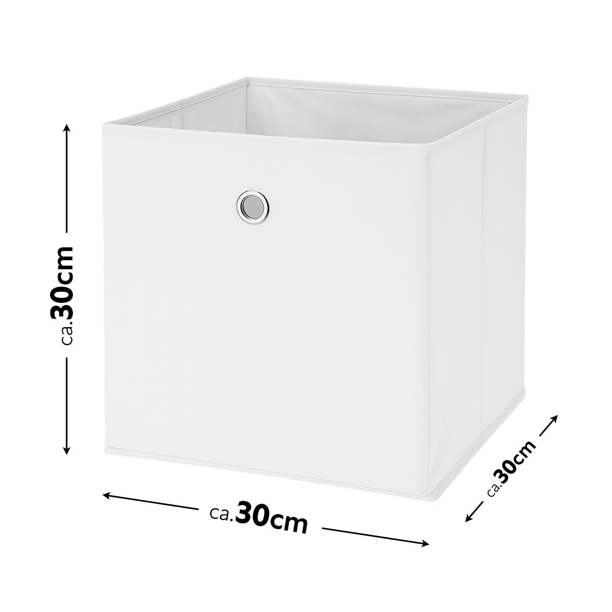 Murago 12er Set Faltbox ca. 30x30x30 cm - Weiß - Würfel Aufbewahrungsbox faltbar Aufbewahrungskörbe Deko Korb Boxen Wohnzimmer Stoff für Kleidung Büro Regalkorb Klappbox Schlafzimmer Körbe