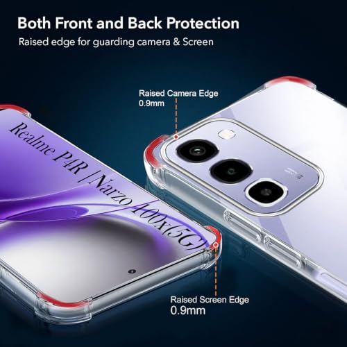 Image of Jkobi Shockproof Crystal-Clear Back Cover for Realme P4R 5G | Realme Narzo 100X 5G (Anti Yellow Case | Drop & Camera Protection | Hard Polycarbonate)