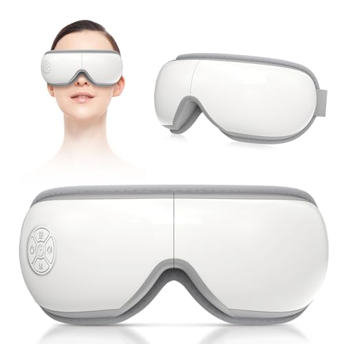 Eye Massager with Heat & Bluetooth Music Electric Foldable Sleep Mask Rechargeable Heated Eye Mask for Relieve Puffy & Dry Eyes Birthday Gifts for Women Men