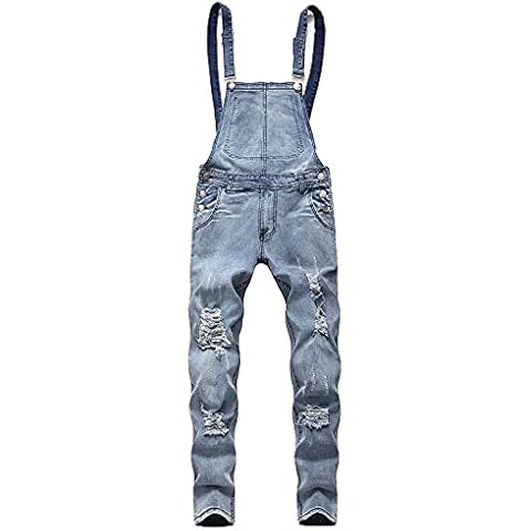 LUCKME Men's Slim-fit Denim Dungarees Cover