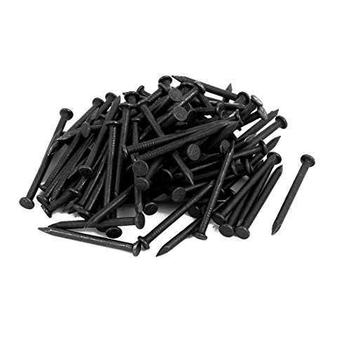 Aexit 1.5-inch Length Fastener Carbon Steel Point Tip Wall Cement Nail Black 100pcs Model:77as581qo173