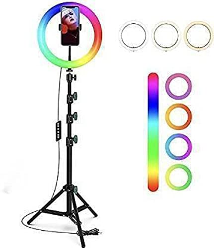 RGB 10 Inch 16 Colors Selfie Ring Light with Tripod Stand,