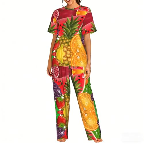 Pyjama ananas pour femme Fresh Fruits ensemble de nuit confortable