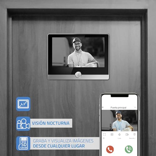 NIVIAN Spioncino Digitale WiFi - Videocamera Full HD con Batteria e Campanello, Audio Bidirezionale, Rilevamento PIR e Visione Notturna | App e Controllo da Smartphone - 7