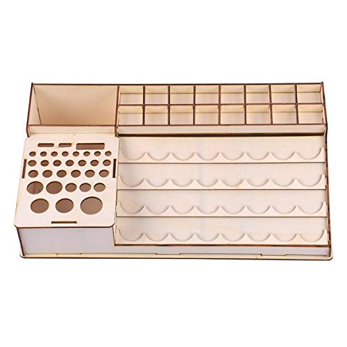 Heaviesk 304 Botellas de Pintura de Madera Soporte para Estante de Almacenamiento Caja de Pintura Maestra Modular Herramientas de Almacenamiento del Organizador