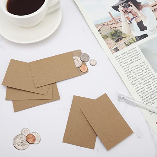 Coin Envelope300 Pack #1 Coin Envelopes 2.25"×3.5" 10 Assorted Colors Mini Envelopes For Spare Keys, Coins, Stamps, Small Items Storage, Seed Envelopes For Make Seed Packets (Kraft-300) #TOP4