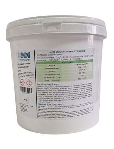 5 kg ácido oxálico dihidrógeno – sal de acedera – aclara la madera – elimina el óxido – Desóxido de los metales – Remodela