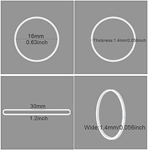 Miniatura 2 de AMUU 1200 bandas de goma pequeñas blancas pequeñas bandas elásticas suaves para trenzas de cabello de 0.63 pulgadas de diámetro, bandas de goma para