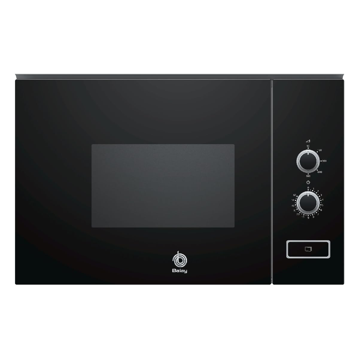 Balay Einbau-Mikrowelle 38 cm 5 Leistungsstufen Aqualisis Drehteller 25,5 cm schwarzes Glas 3CP5002N3