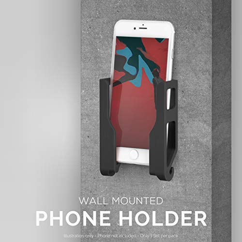 Brainwavz Universal Tablet Wall Mount Dock Holder For Ipad Air Mini & Pro, Galaxy Tab Note, Surface & Iphone, Pixel & More, Stick On 3M Vhb, No Screws (Black) #TOP4