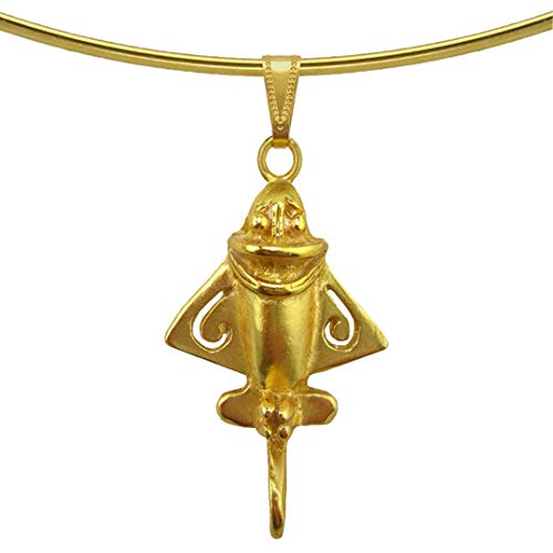 Across The Puddle, Ancient Golden Jet-3 Omega Choker Necklace | 24k GP Golden Flyer | Pre-Columbian Quimbaya Airplane Jet | Ancient Aircraft | Ancient Astronauts | Original Golden Jets Collection