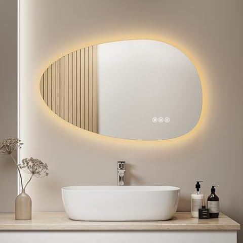 S'AFIELINA LED Asymmetrical Bathroom Mirror Cover