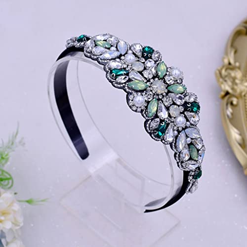 NXYJD Diamantes de imitación Hairbands Dance Party Diadema Colorful Stone Headhoop Wedding Headwear Cover