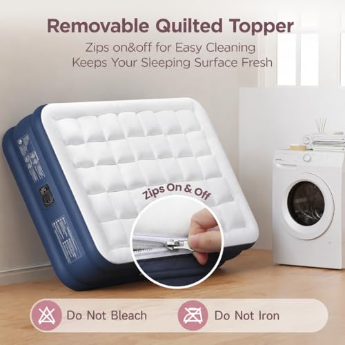 CHERIMOR 20" Queen Air Mattress with Built-in Pump, Plush Quilted Topper by CHERIMOR - Used condition - Image 6