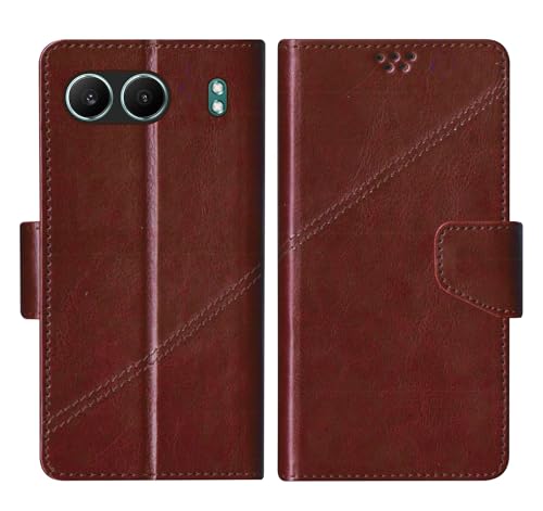 Image of SBMS Flip Cover for OnePlus Nord 4 5G Back Cover Case with Magnatic Closure | Inbuilt Stand | Card & Money Pocket (Coffe Brown)