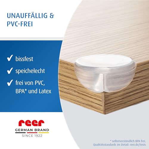 reer Eckenschutz Baby, TPE, PVC-frei, selbstklebend, 4 Stück, Transparent – Ansicht 6