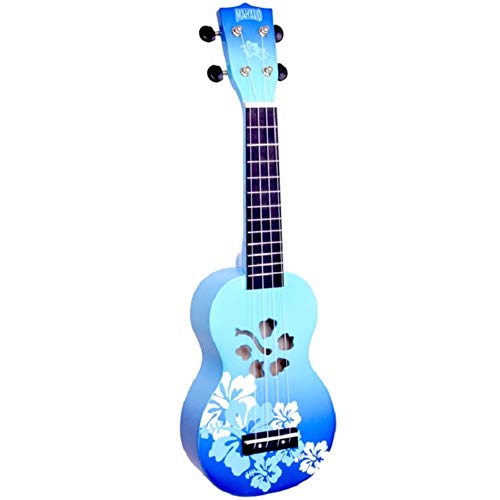 Mahalo Ukuleles MD1HB bub Hibiscus Flower Ukulele, Blue Burst, Soprano
