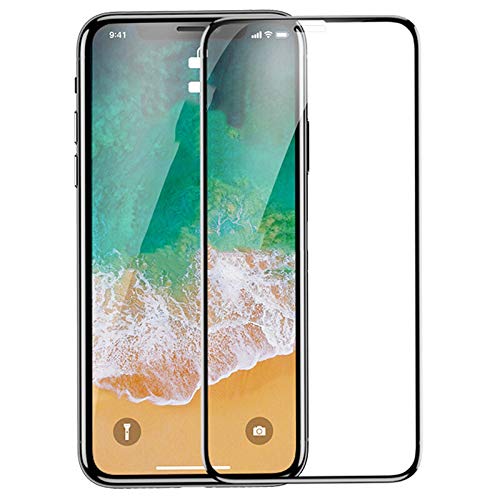 6D Tempered Glass Screen Protector for iPhone X,Meidom x protectorr - Black