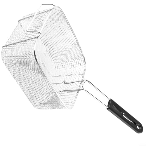 Cesta para Freidora de Acero Inoxidable con Recubrimiento de Níquel para Mini Brochetas, Papas Fritas y Pescado, 20.5 x 18.5 x 10.5 cm, Compatible con Freidoras de 10L y 20L miniatura 2
