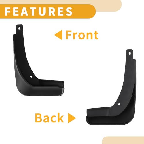 Image of Mud Flap Splash Guard - Car Front & Rear Side Mud Guards - for Skoda Super B 2016-2021 Plastic Black with Mount Accessories - 1 Set, 29x24x12.5cm