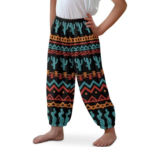 Boys Girls Harem Pants Loose Soft Lightweight Long Bloomers Bohemian Beach Pants Wide Legs Cuffed Sweatpants2
