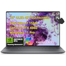 NewDell XPS 16 9640 Business Laptop, 16" OLED 4K Touchscreen, Core Ultra 7 155H, 32GB LPDDR5X RAM, 2TB SSD GeForce RTX 4060, Backlit KB Thunderbolt4, Wi-Fi 7 w/AI Copilot + AI PC, Win 11 Pro