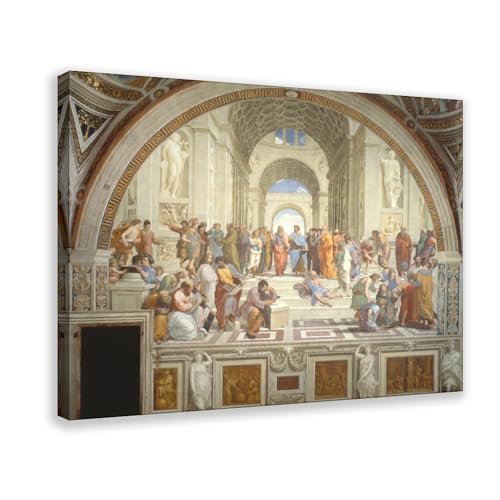 Peintures sur toile Raphaël L'École d'Athènes : décoration murale grand format avec cadre