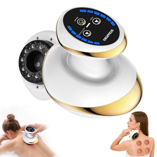 4 in 1 Elektrischer GuaSha Massager - 6 Stufen Anti Cellulite Gerät Schröpfgerät Elektrisch mit Wärmefunktion Kabelloses Design Vakuum Massagegerät Schröpfmassagegerät für Bessere Durchblutung
