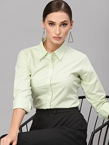 Image of Style Quotient Women Solid Polycotton Regular Formal Shirt