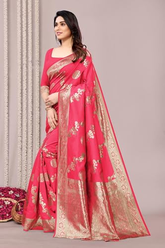 Image of MIRCHI FASHION Women Saree | Jacquard Banarasi Silk Woven Ethnic Motif Office Wear Sari