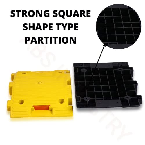 Image of ABS INDUSTRY Safety Speed Breaker 50mm PVC Road Hump Pack of 6 Meters (12 Black and 12 Yellow Breakers)