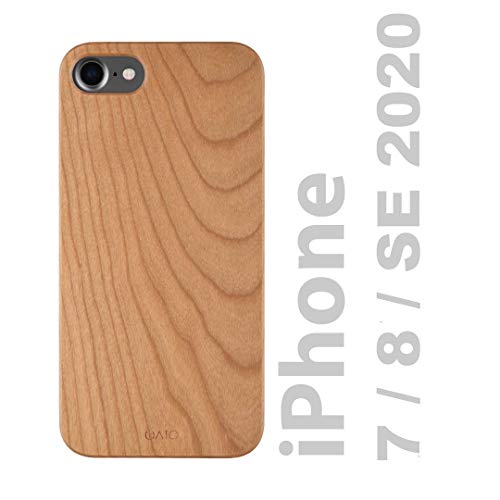 iATO iPhone SE 2020/8 / 7 Wooden Case. Real Cherry Wood Premium Protective