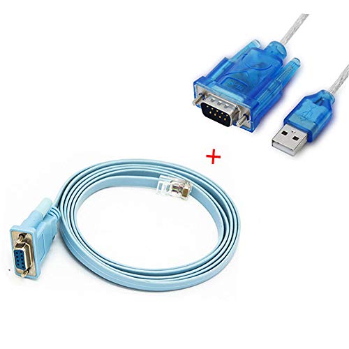 Cavo Console Cisco Rs232 A Usb E Cavo Seriale Da Rj45 A Db9 Per Dispositivo Cisco, Stabile, Ad Alta Velocità E Facile Da Installare (1,8 M + 1 M)