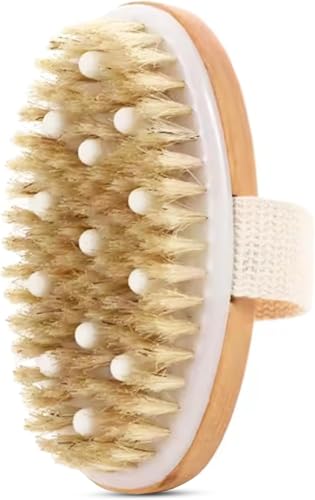 Pure Vita Massage Bathing Brush for Back Rubbing & Dry Cleaning Deep Cleaning Shower Brush with Soft Yet Firm Bristles Comfortable Grip Quick-Dry Durable Exfoliating Body Brush (Body Brush 2)