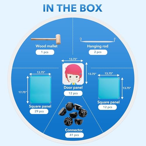 Image of YASONIC Plastic Wardrobe for Kids Clothes - Easy to Use Anti-Skid & Non-Slip Effective Professional, Plastic Cupboard for Kids, Foldable Almirah, Collapsible Wardrobe (Blue KTG2, 12 Door)
