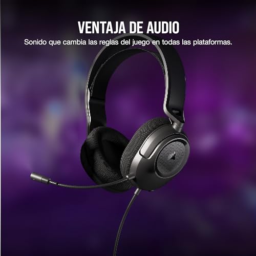 Corsair HS35 v2 Multiplataforma Auriculares con Cable para Juegos – Micrófono Omnidireccional Flexible – Conectividad Universal de 3,5 mm – PC, Mac, PS5, PS4, Xbox, Nintendo Switch, Móvil – Carbón - imagen 2
